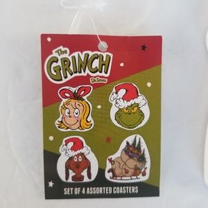 Dr Seuss The Grinch Coasters Ceramic Christmas Gift Mary Lou Who Dog Sleigh 4pc